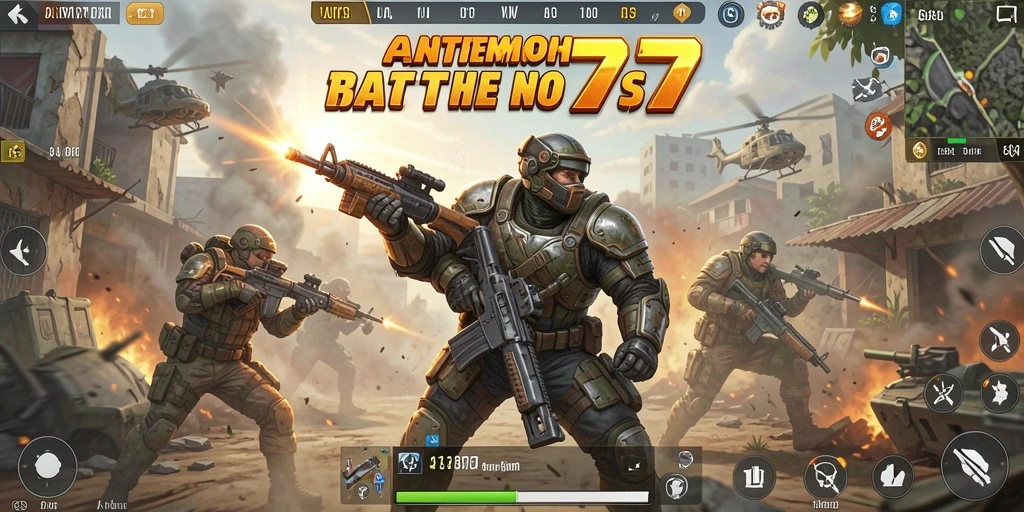 Screenshot gameplay AN777 dengan aksi pertempuran yang intens.