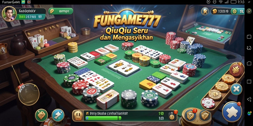 Tampilan gameplay QiuQiu FUNGAME777 yang seru dan mendebarkan.