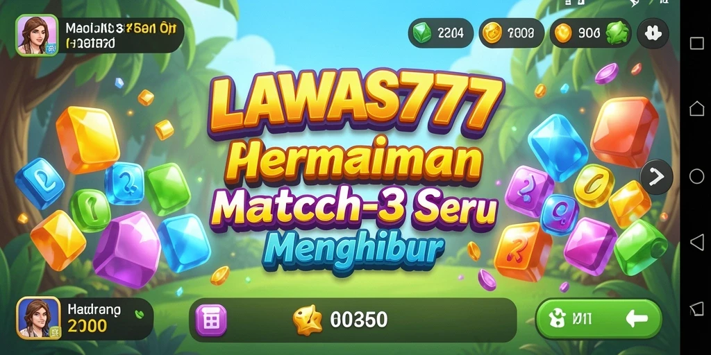 Screenshot LAWAS777 menunjukkan momen seru gameplay Match-3 yang mengasyikkan.