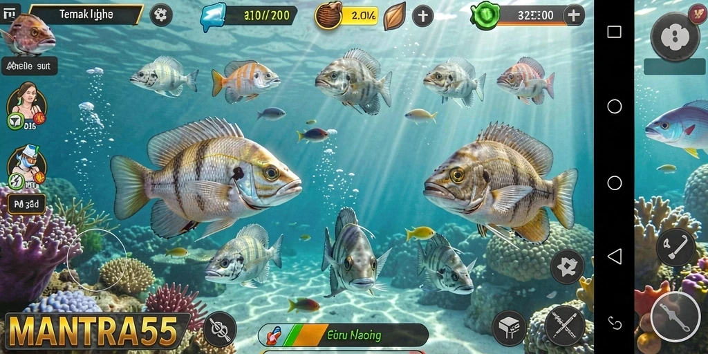 Tampilan gameplay Tembak Ikan yang menarik di MANTRA55.