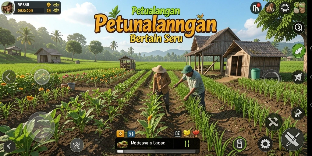 Screenshot gameplay RP886 yang menarik saat bertani.