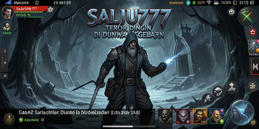 Tampilan gameplay SALJU777 yang menakutkan dan atmosfer dingin.